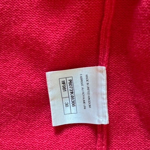 19P CHANEL PINK WHITE CC BUTTON DEAUVILLE BIARRITZ CASHMERE CARDIGAN SWEATER 38 - Picture 5 of 5